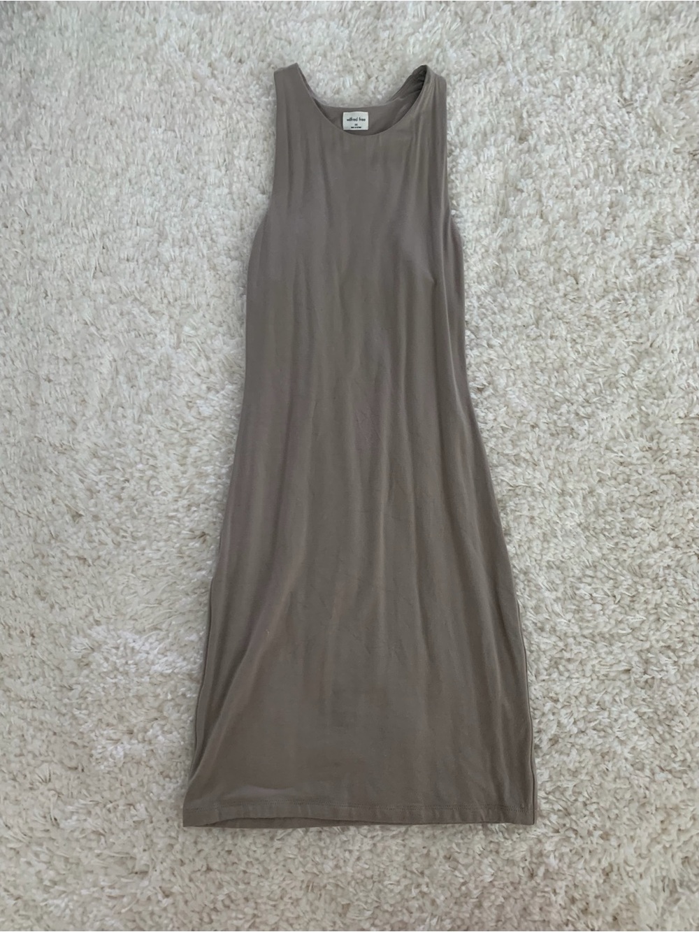 Wilfred Sleeveless Taupe Maxi Dress